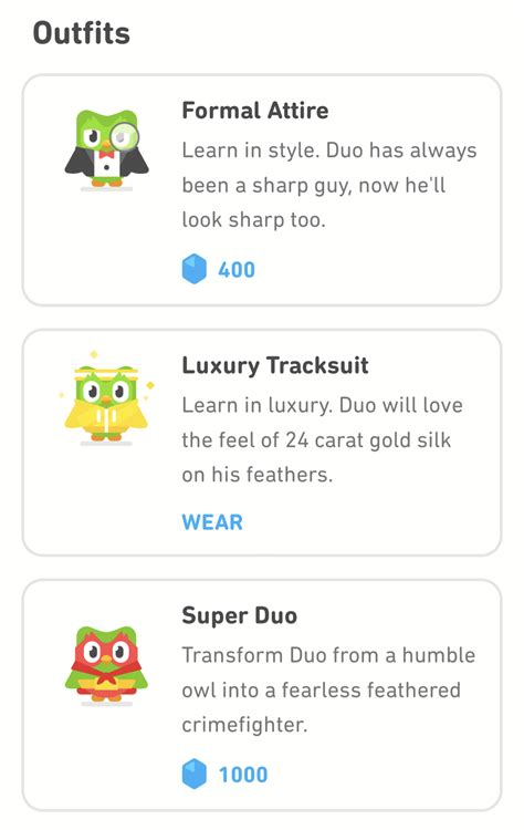 Duolingo outfits not in shop. . Duolingo outfits not in shop